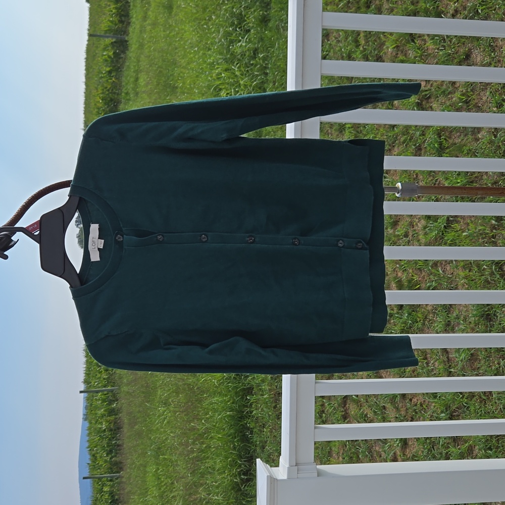 Ann Taylor Loft Forest Green Cardigan Size Small